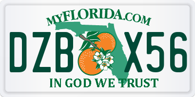 FL license plate DZBX56