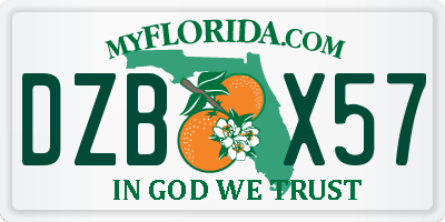 FL license plate DZBX57