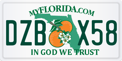 FL license plate DZBX58