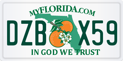 FL license plate DZBX59
