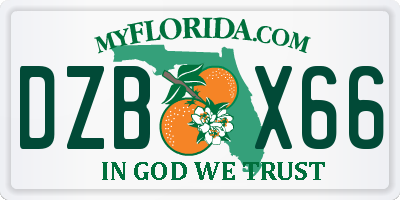 FL license plate DZBX66