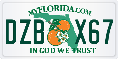 FL license plate DZBX67