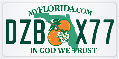 FL license plate DZBX77