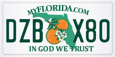 FL license plate DZBX80