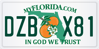 FL license plate DZBX81