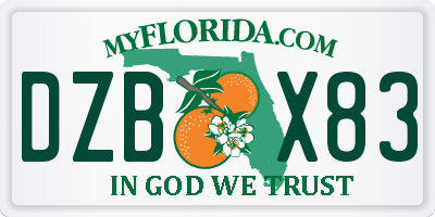 FL license plate DZBX83