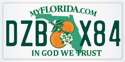 FL license plate DZBX84