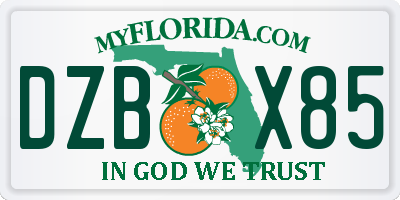 FL license plate DZBX85