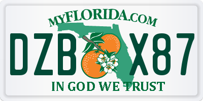 FL license plate DZBX87