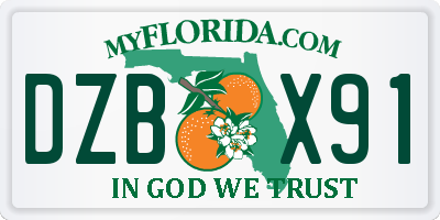FL license plate DZBX91