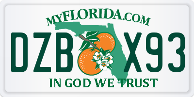 FL license plate DZBX93