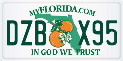 FL license plate DZBX95