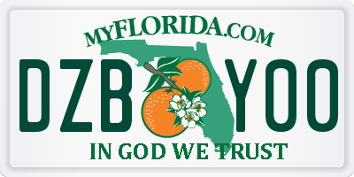 FL license plate DZBY00