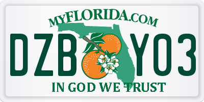 FL license plate DZBY03