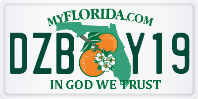 FL license plate DZBY19