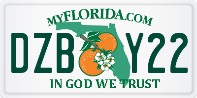 FL license plate DZBY22