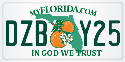 FL license plate DZBY25