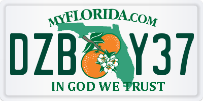 FL license plate DZBY37