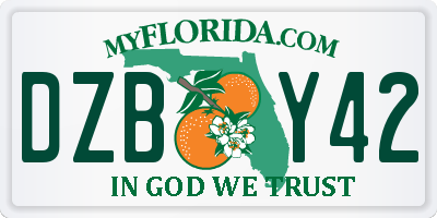 FL license plate DZBY42