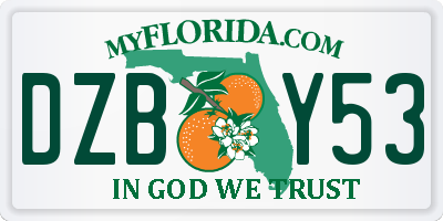 FL license plate DZBY53