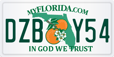 FL license plate DZBY54