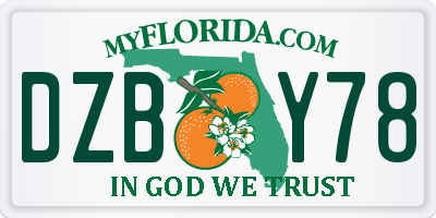 FL license plate DZBY78