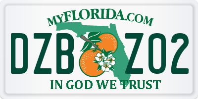 FL license plate DZBZ02