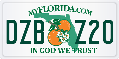 FL license plate DZBZ20