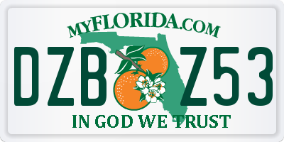 FL license plate DZBZ53