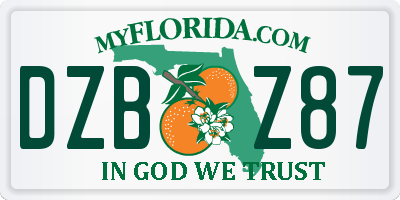 FL license plate DZBZ87