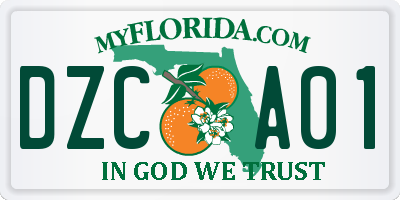 FL license plate DZCA01