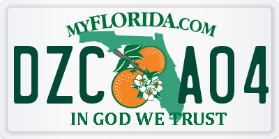 FL license plate DZCA04