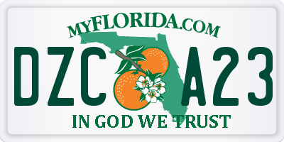 FL license plate DZCA23