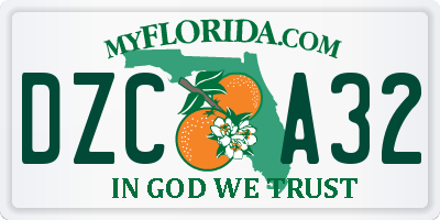 FL license plate DZCA32