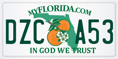 FL license plate DZCA53