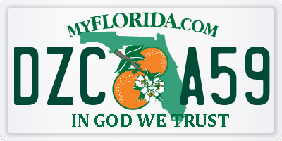 FL license plate DZCA59