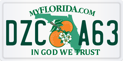 FL license plate DZCA63