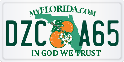 FL license plate DZCA65