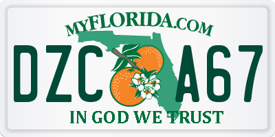 FL license plate DZCA67