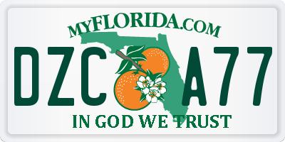 FL license plate DZCA77