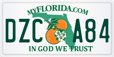 FL license plate DZCA84