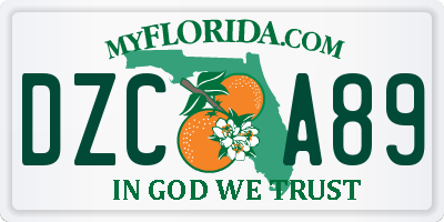 FL license plate DZCA89