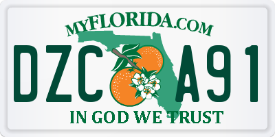 FL license plate DZCA91