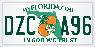 FL license plate DZCA96