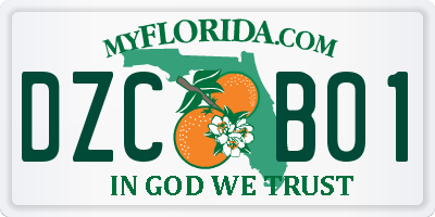 FL license plate DZCB01