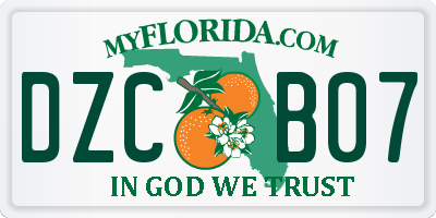 FL license plate DZCB07