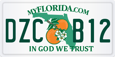 FL license plate DZCB12