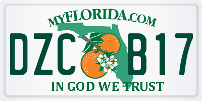 FL license plate DZCB17