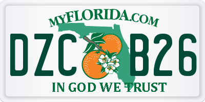 FL license plate DZCB26