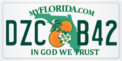 FL license plate DZCB42